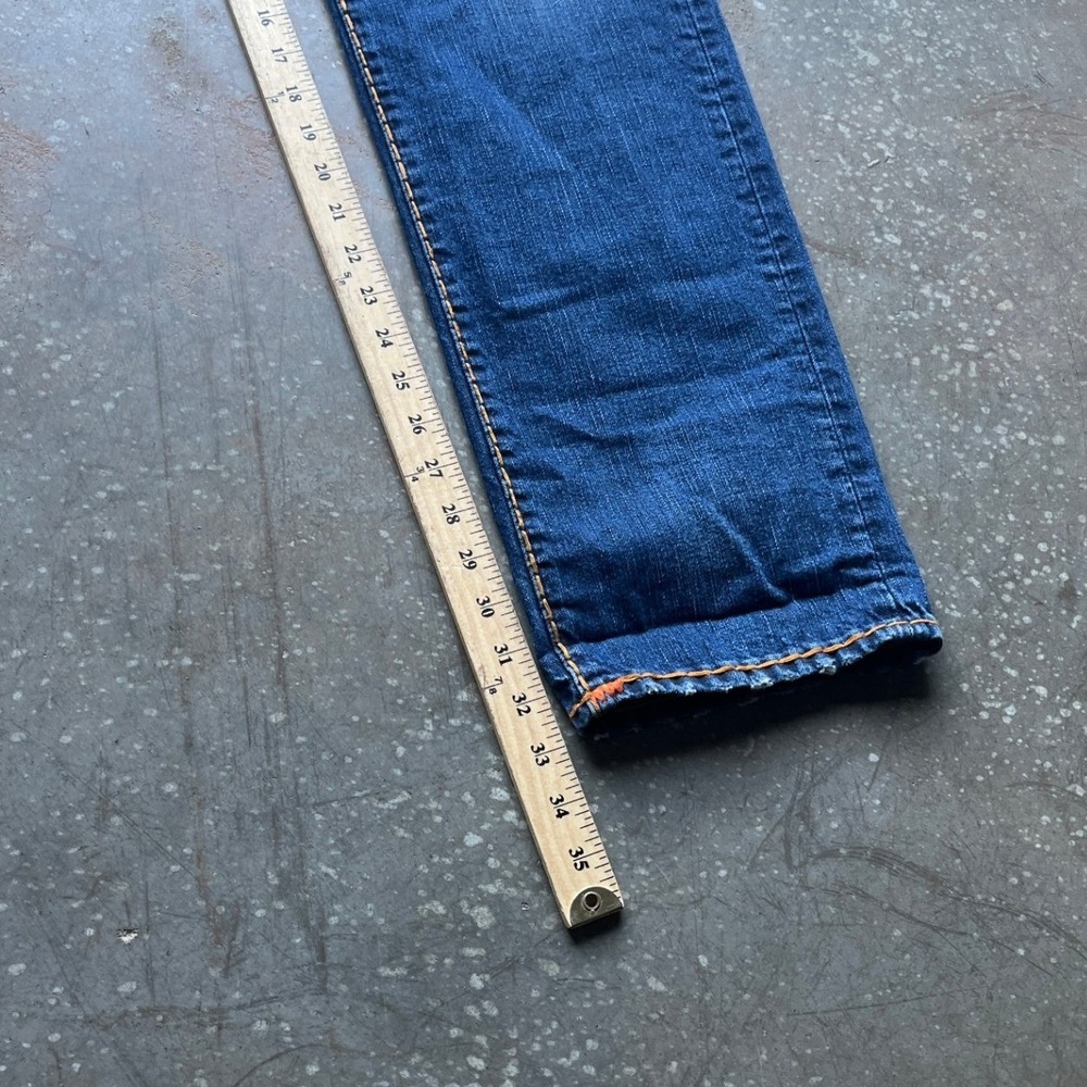 True Religion Geno Super T Relaxed Slim Jeans Indigo Aged Thick Stitch Mens 36 - Picture 13 of 14